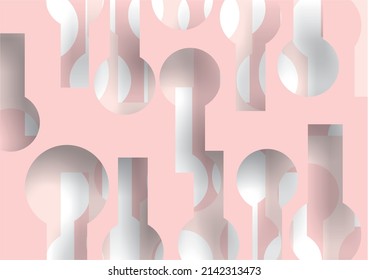 The background image uses shapes to combine with shadows in pink tones with a retro style.