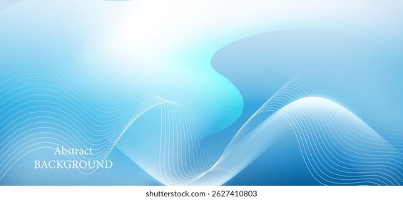 The background image uses a soft blue and gray tone, featuring gentle waves and moving lines, creating a calm, soothing and professional feel.