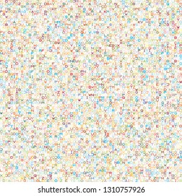 Background image using English alphabet in various colors. Background for fabric, textile, cloth, clothing, shirts, wrapping design. Vector illustration.