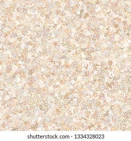 Background image using Korean language(Hangul,Hangeul) alphabet in various colors. Repeated arrangement of characters of various sizes and angles. Background for fabric, textile, wrapping design.