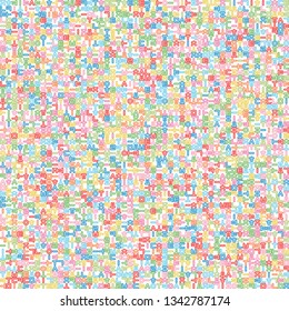 Background image using Korean language(Hangul,Hangeul) alphabet in various colors. Background for fabric, textile, cloth, wrapping design. Vector illustration.