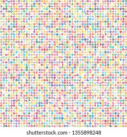 Background image using Korean language(Hangul,Hangeul) alphabet that rotates around the center. Background for fabric, textile, cloth, wrapping design. Vector illustration.