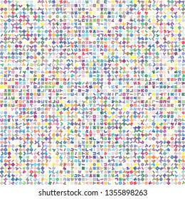 Background image using Korean language(Hangul,Hangeul) alphabet that rotates around the center. Background for fabric, textile, cloth, wrapping design. Vector illustration.