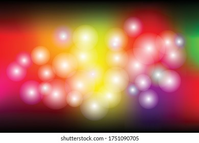 Imagen de fondo de varios colores de las luces de noche. Imagen de fondo borrosa con luces. Ilustración vectorial.