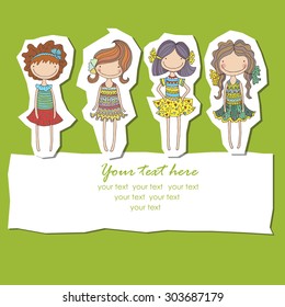 background with the image of well-dressed girls