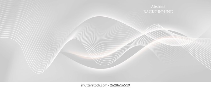 The background image is in white, dark and light gray tones. The art style is simple, using curves and waves to create a flowing, soft and natural feeling. The lines and waves look beautiful.