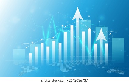 Background images about financial analysis graphs, stock market and financial trends