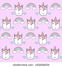 Background images, unicorns and rainbow illustrations.