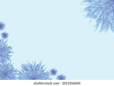 Imágenes de fondo de voluminosas flores azules como dalia, crisantemo y margarita