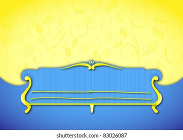 Background with imitation vintage sofa.