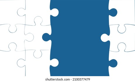 Background With Incomplete Jigsaw Puzzle. Abstract Concept. Vector Illustration