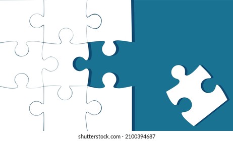 Background With Incomplete Jigsaw Puzzle. Abstract Concept. Vector Illustration