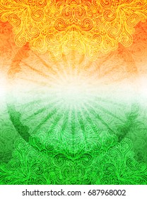 Background for Indian Independence day. Vector illustration of Indian flag theme.