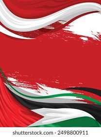 Background of the Indonesian Flag waving greeting Indonesian Independence Day 17 August