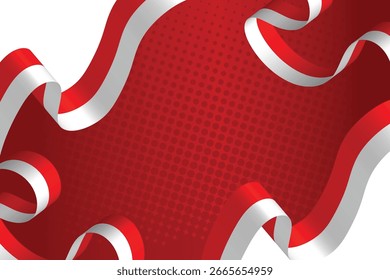 Fundo do Dia da Independência da Indonésia com a Bandeira Vermelha e Branca