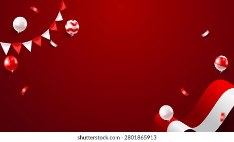 Background with indonesian independence day theme suitable for party invitations, banners, event promotions, and national day celebrations design projects.