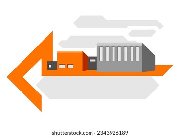 Background with industrial building. Urban manufactory view of construction.