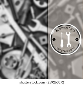 Background of industrial tools. Vector image.