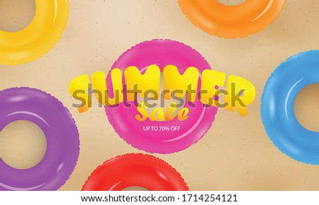 Background of inflatable toys for summer Summer background design