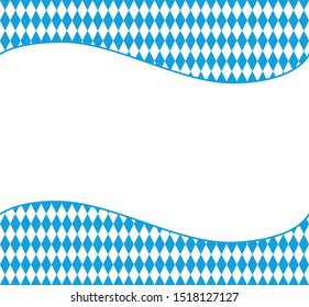 Background for inscription. Blue and white rhombus in the Bavarian style. Abstract background for Oktoberfest and creation of design in national style.