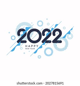 Background with the inscription Happy New Year 2022. Vector illustration. Modern greeting poster