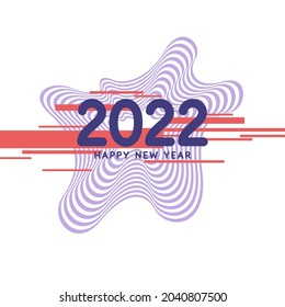 Background with the inscription Happy New Year 2022. Vector illustration in flat flat style.