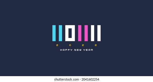 Background with the inscription Happy New Year 2022. Vector illustration in flat flat style.