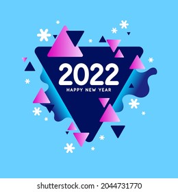 Background with the inscription Happy New Year 2022. Vector illustration in flat flat style.