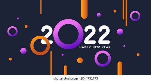 Background with the inscription Happy New Year 2022. Vector illustration in flat flat style.