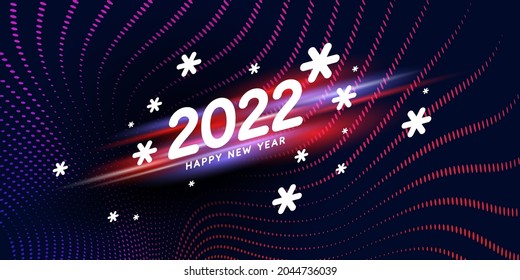 Background with the inscription Happy New Year 2022. Vector illustration in modern style.