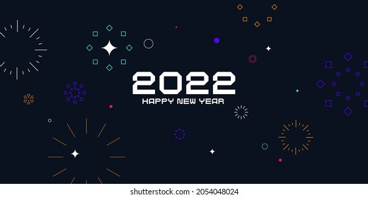 Background with the inscription Happy New Year 2022. Vector illustration.