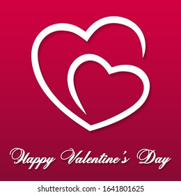 Background with the inscription "Happy Valentine's Day" from two hearts