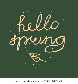 Background with the inscription hi spring. Vector illustration