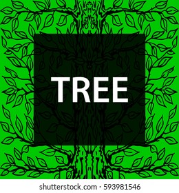Background for an inscription tree. Icon on the theme nature and ecology. Vector illustrations.