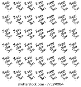 Background of the inscriptions Happy New Year black on white