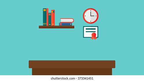 Background of interior of room for pupil.