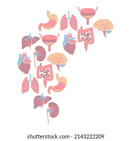 Hintergrund mit inneren Organen. Anatomie des menschlichen Körpers. Gesundheitsfürsorge und medizinisches Design.
