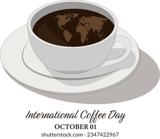 Background International Coffee Day, design template for banner, poster, website, invitation card or other