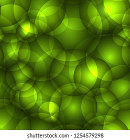 Background of intersecting green circles and balls. For holiday paper and fabric.