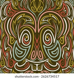 Background Intricate Tribal Mask A Colorful and Symbolic Abstract Artwork