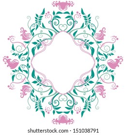 background invitation card with floral ornament