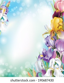 Background with Iris flowers