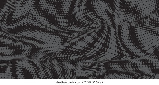 Background with irregular, chaotic dots, points, circle. Abstract monochrome pattern. Black and white color. 