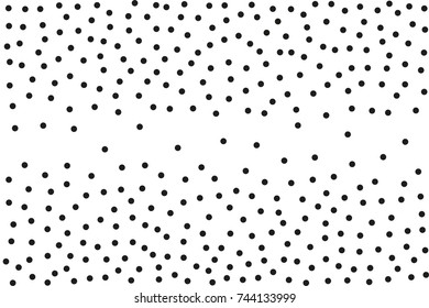 Background with irregular, chaotic dots, points, circle. Abstract monochrome pattern. Black and white color. Vector illustration Memphis style Random halftone. Pointillism