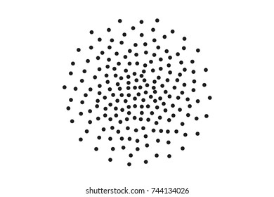 Background with irregular, chaotic dots, points, circle. Abstract monochrome pattern. Black and white color. Vector illustration Memphis style Random halftone. Pointillism