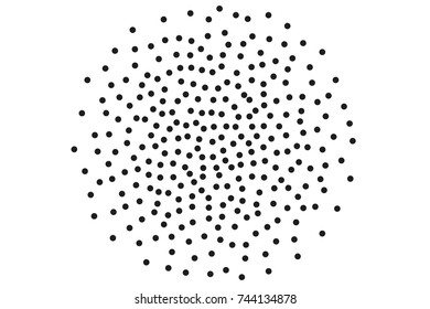 Background with irregular, chaotic dots, points, circle. Abstract monochrome pattern. Black and white color. Vector illustration Memphis style Random halftone. Pointillism