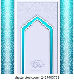 Hintergrund Islamische arabische Kultur Vorlage Vektor, Rahmen Dekoration Islam Hintergrund Ornament Vorlage , Business Blau Hintergrund Gradient