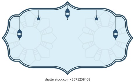 Background with Islamic Frames for Ramdhan Kareem and Eid. Landscape Frame Concept