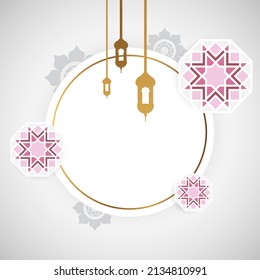 Background with Islamic geometric and copy space for Ramadan or Eid