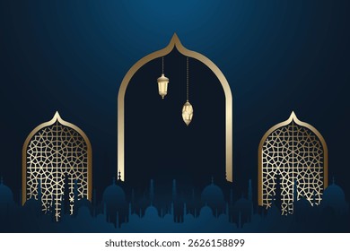 Background of Islamic holiday greetings, Eid Mubarak, Eid Adha Mubarak.